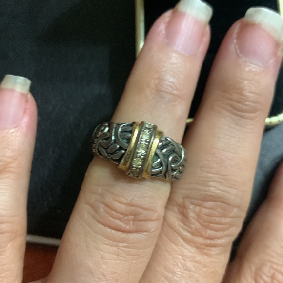 Byzantine style Silver and gold ring size 7 - Picture 5 of 5